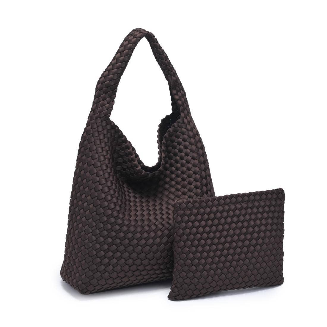 Woven Neoprene Hobo Shoulder Bag with Removable Pouch