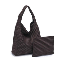 Woven Neoprene Hobo Shoulder Bag with Removable Pouch
