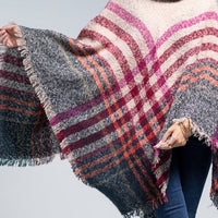 Pink Plaid Soft Poncho