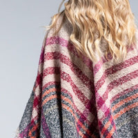 Pink Plaid Soft Poncho