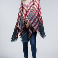 Pink Plaid Soft Poncho