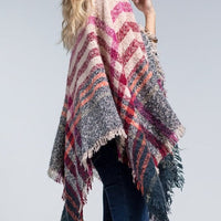 Pink Plaid Soft Poncho