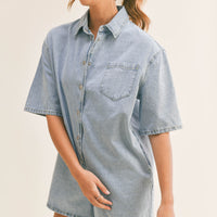 Denim Shirt Romper