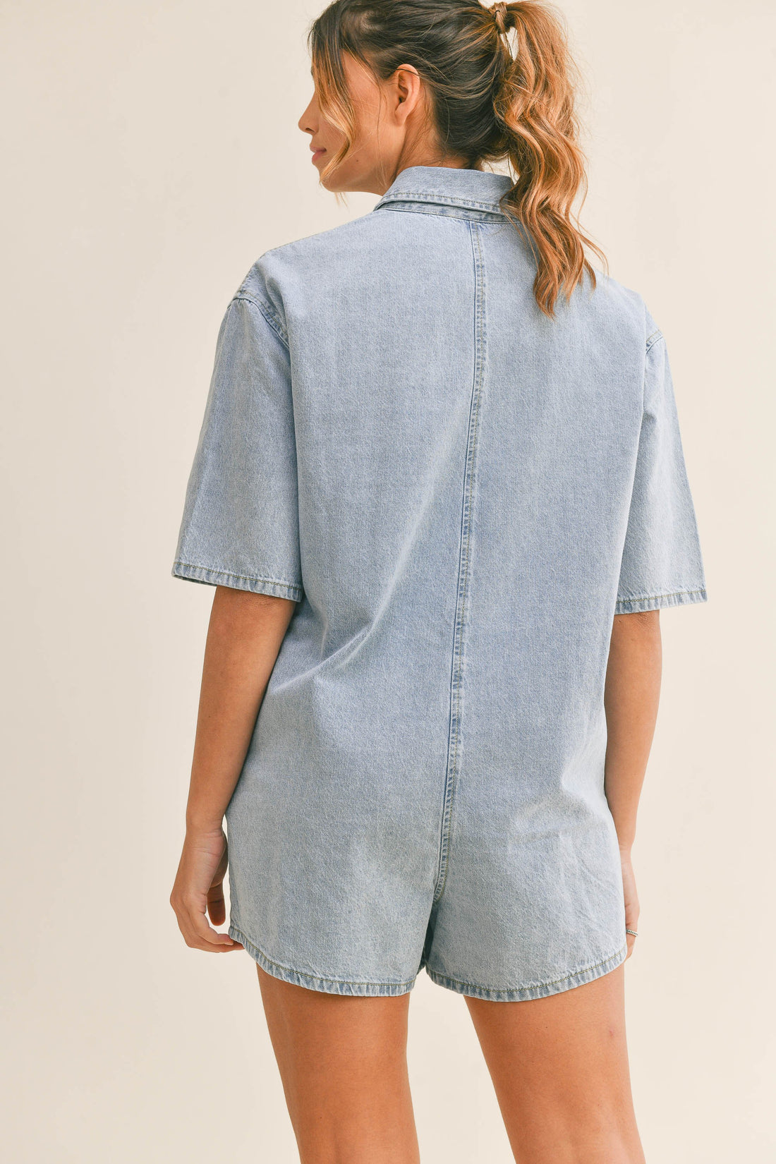 Denim Shirt Romper