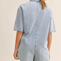 Denim Shirt Romper