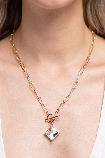 Link Chain Crystal Necklace