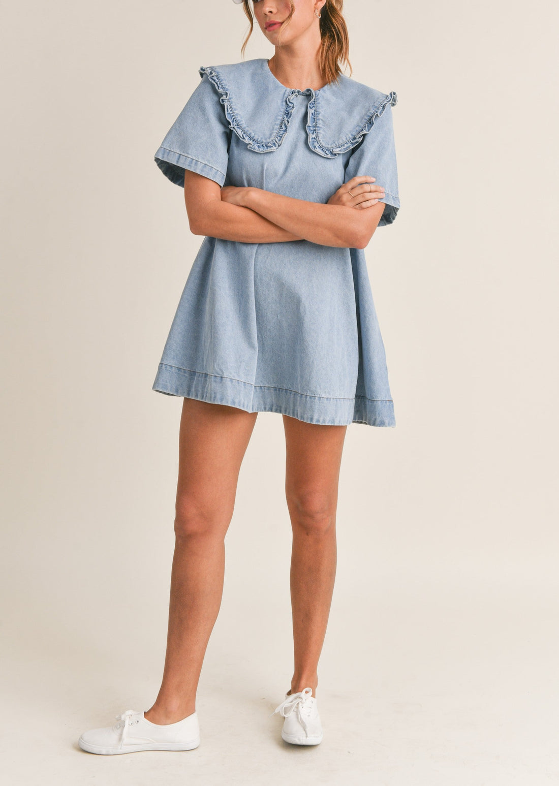 TheyLook Womens Denim Babydoll Dresses Button Down Tiered Jean Dress at  Amazon Women's Clothing store