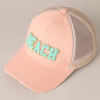 Beach Letter Mesh Back Cap | Evercado