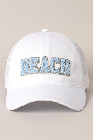 Beach Letter Mesh Back Cap | Evercado