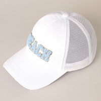 Beach Letter Mesh Back Cap