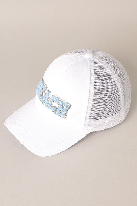 Beach Letter Mesh Back Cap | Evercado