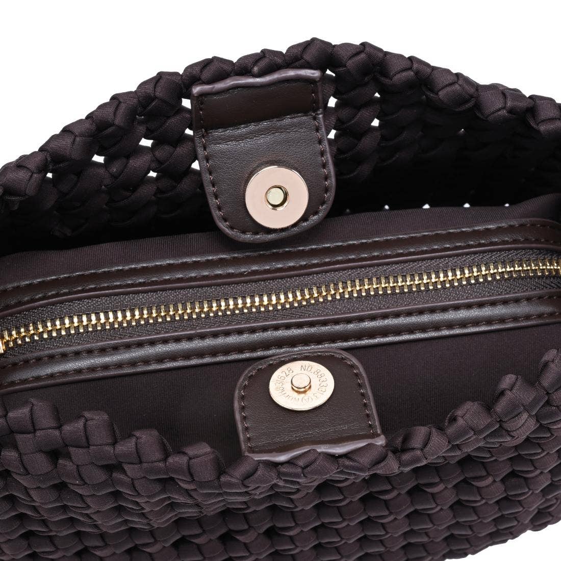 Braided Woven Neoprene Shoulder Bag (with Removable Zip Pouch)