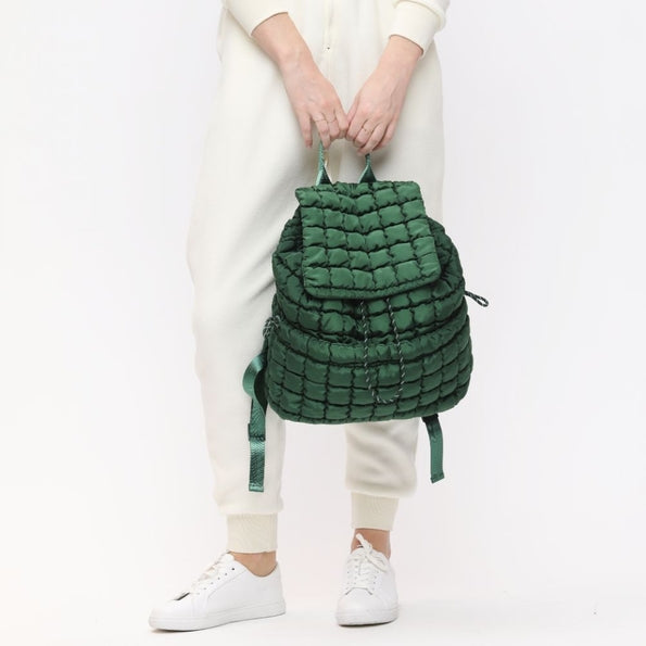 Quilted Puffer Nylon Backpack