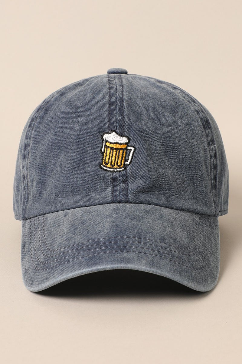 Beer Embroidered Cotton Baseball Cap