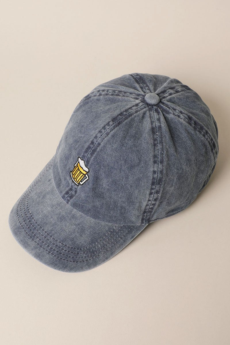 Beer Embroidered Cotton Baseball Cap