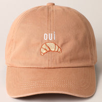 Oui Croissant Baseball Cap