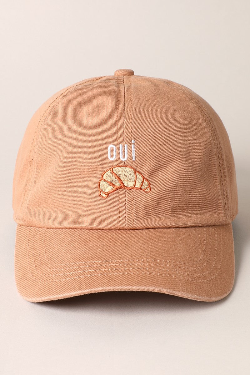 Oui Croissant Baseball Cap