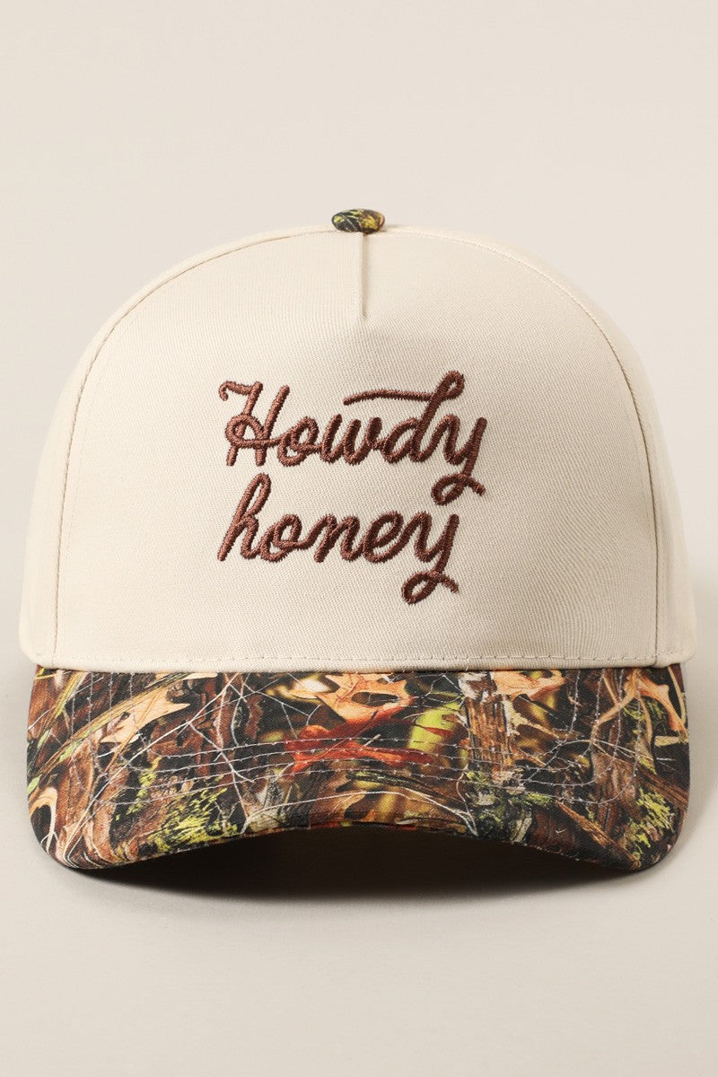 Howdy Honey Embroidered Camo Trucker Hat