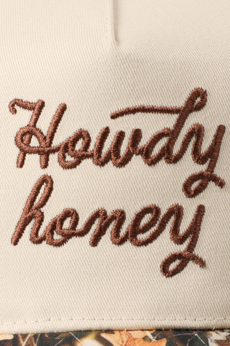 Howdy Honey Embroidered Camo Trucker Hat