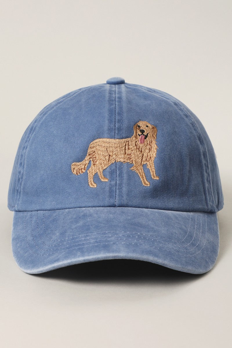 Golden Retriever Embroidered Cotton Baseball Cap