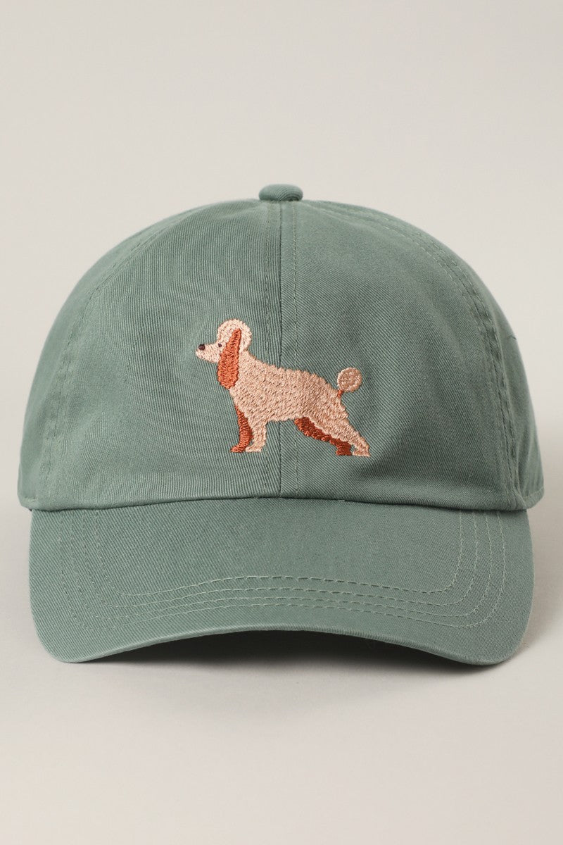 Doodle Dog Embroidered Cotton Baseball Cap