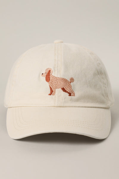 Doodle Dog Embroidered Cotton Baseball Cap