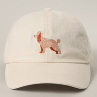 Doodle Dog Embroidered Cotton Baseball Cap