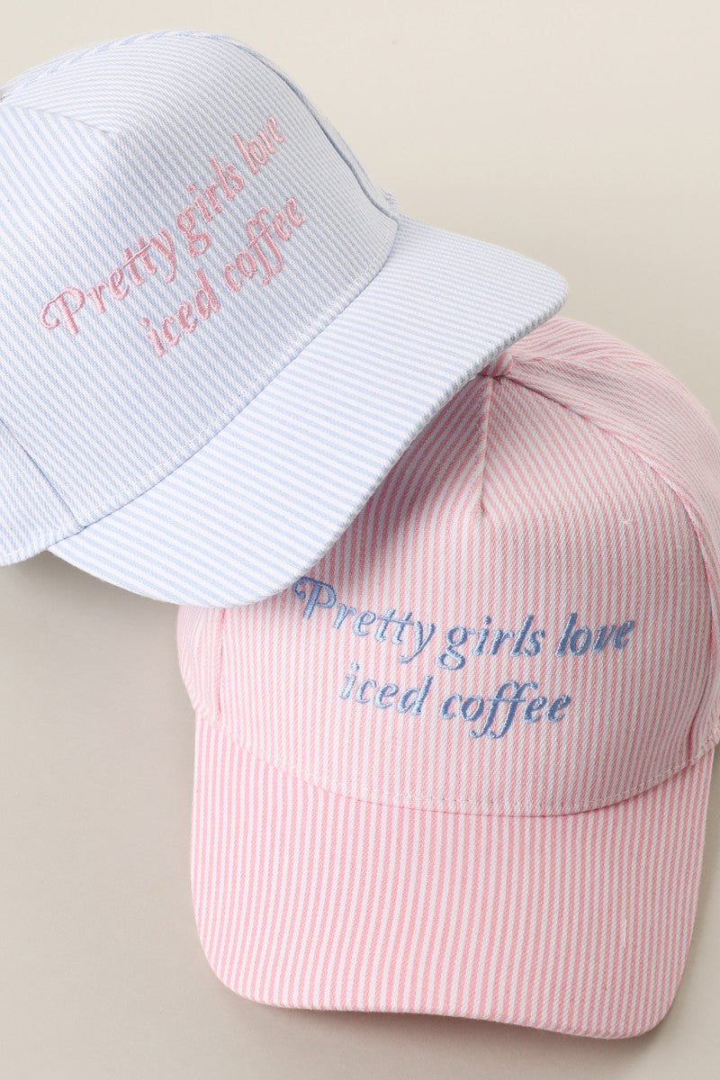 Pretty Girls Love Iced Coffee Embroidery Hat