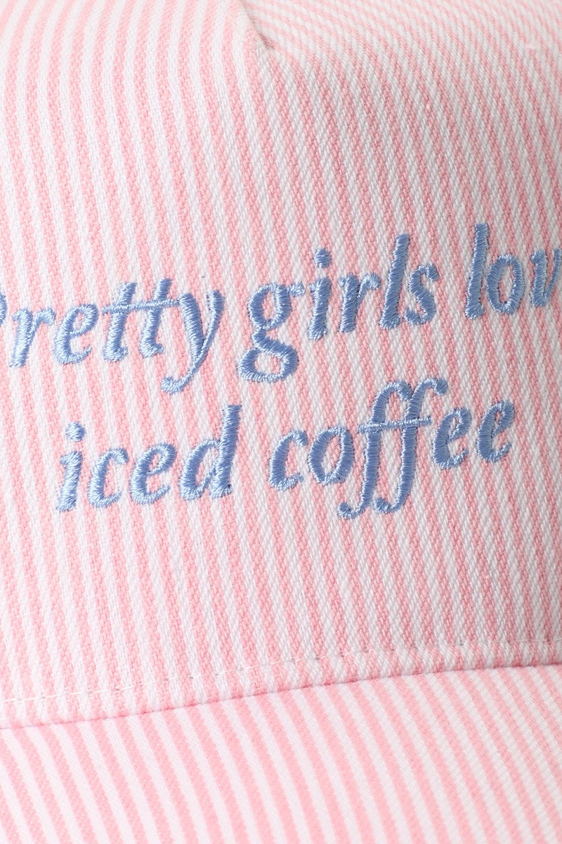 Pretty Girls Love Iced Coffee Embroidery Hat