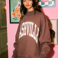 Nashville & Broadway Reversible Mock Neck Oversized Sweatshirt