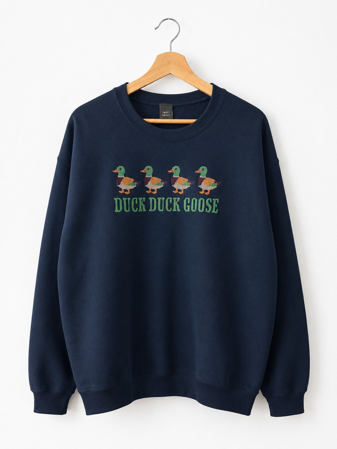 Duck Duck Goose Graphic Oversized Sweatshirt – Navy