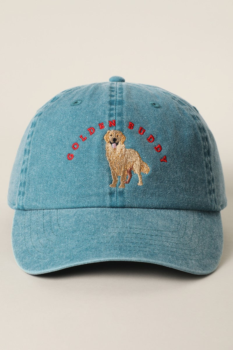 Golden Buddy Retriever Embroidered Dog Baseball Cap