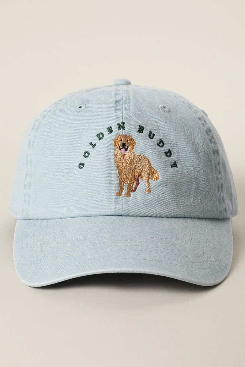 Golden Buddy Retriever Embroidered Dog Baseball Cap