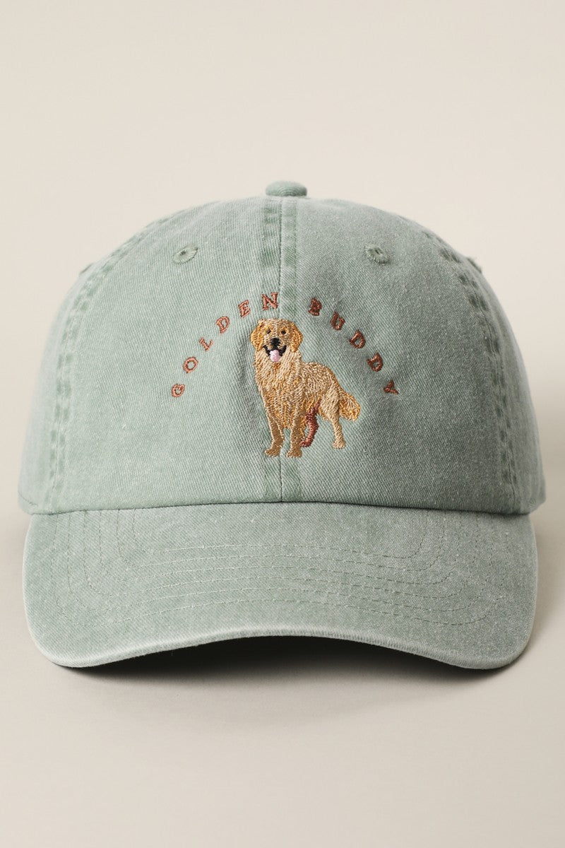 Golden Buddy Retriever Embroidered Dog Baseball Cap