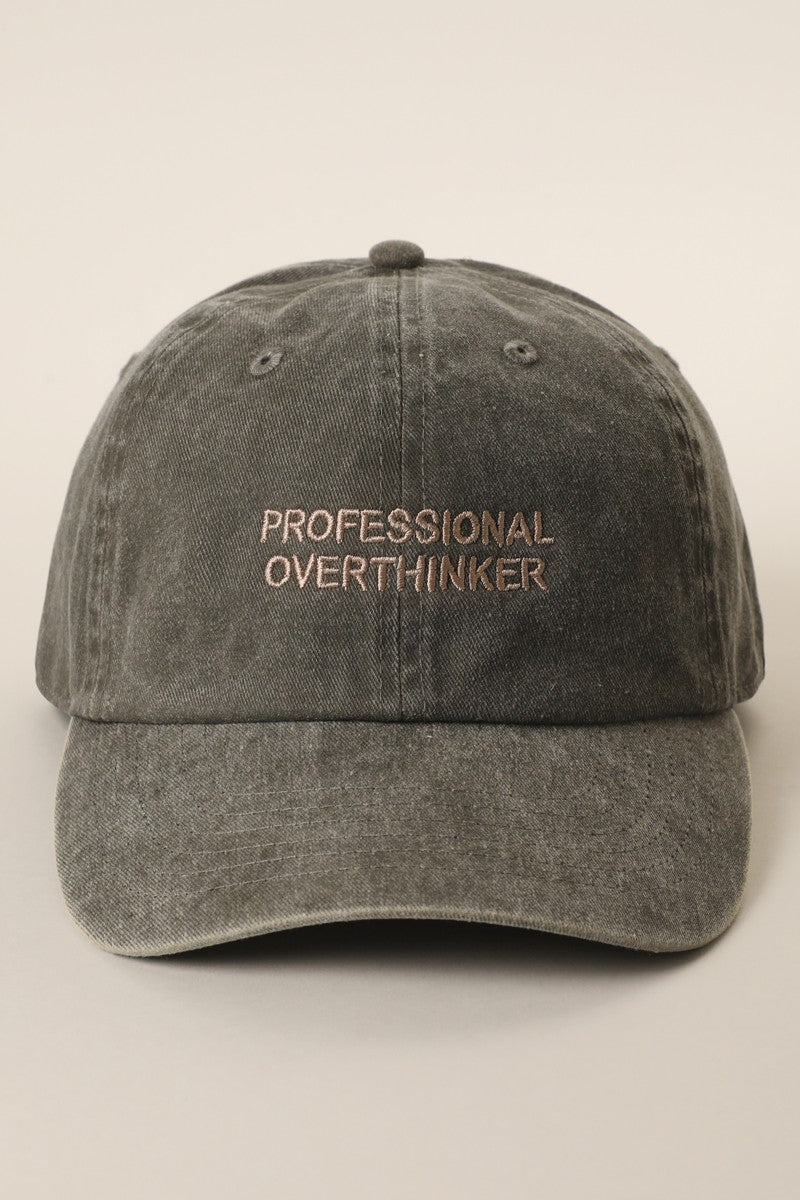 Professional Overthinker Embroidered Vintage Washed Dad Hat