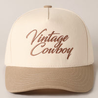 Vintage Cowboy Two Tone Cap