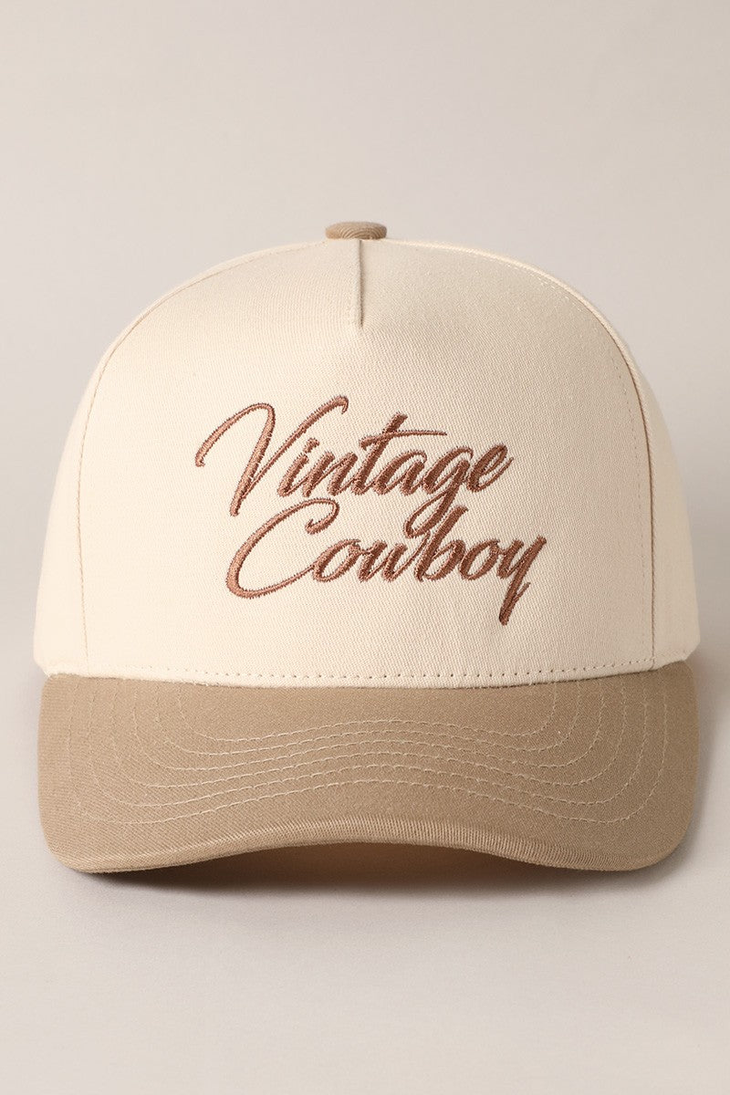 Vintage Cowboy Two Tone Cap