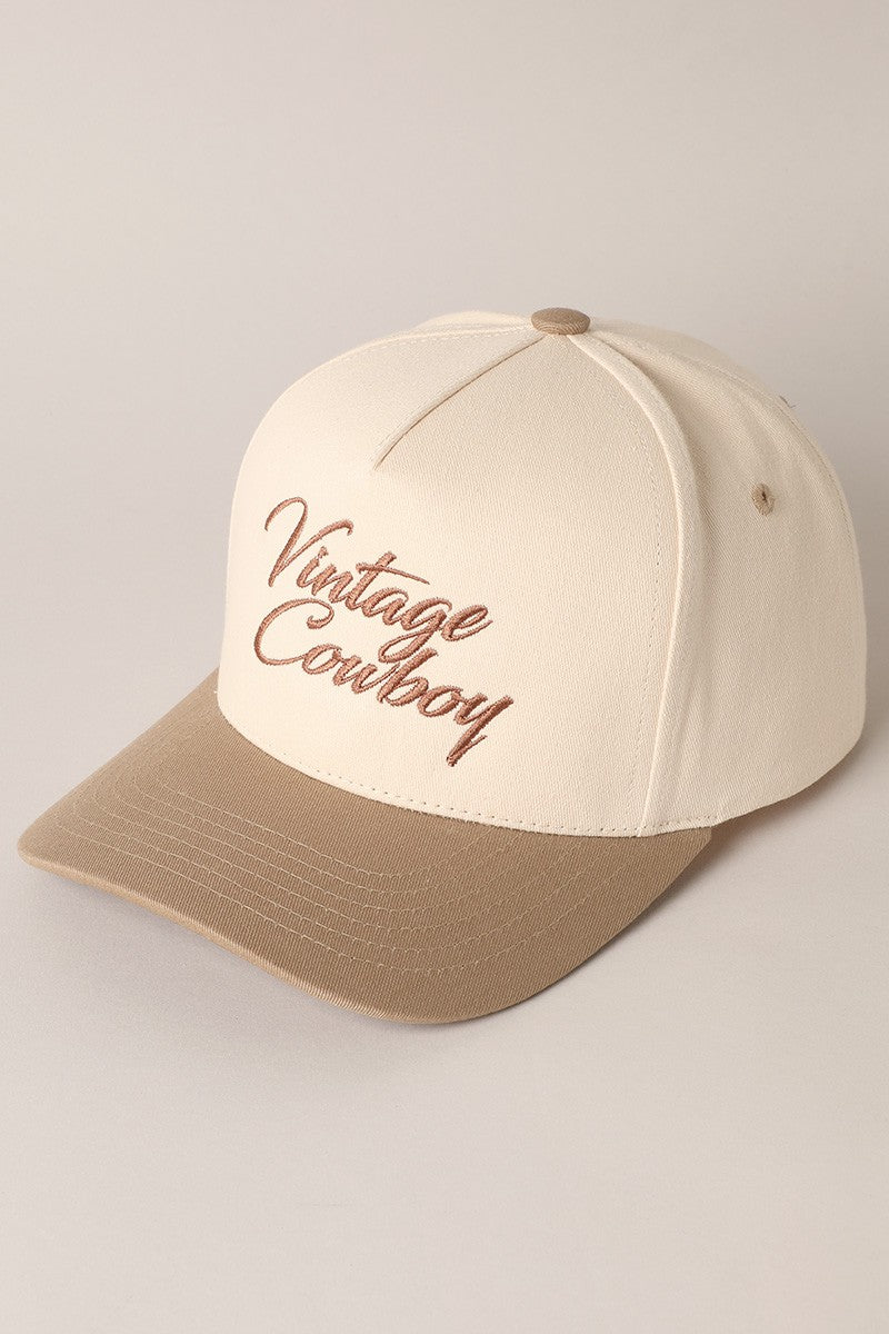 Vintage Cowboy Two Tone Cap