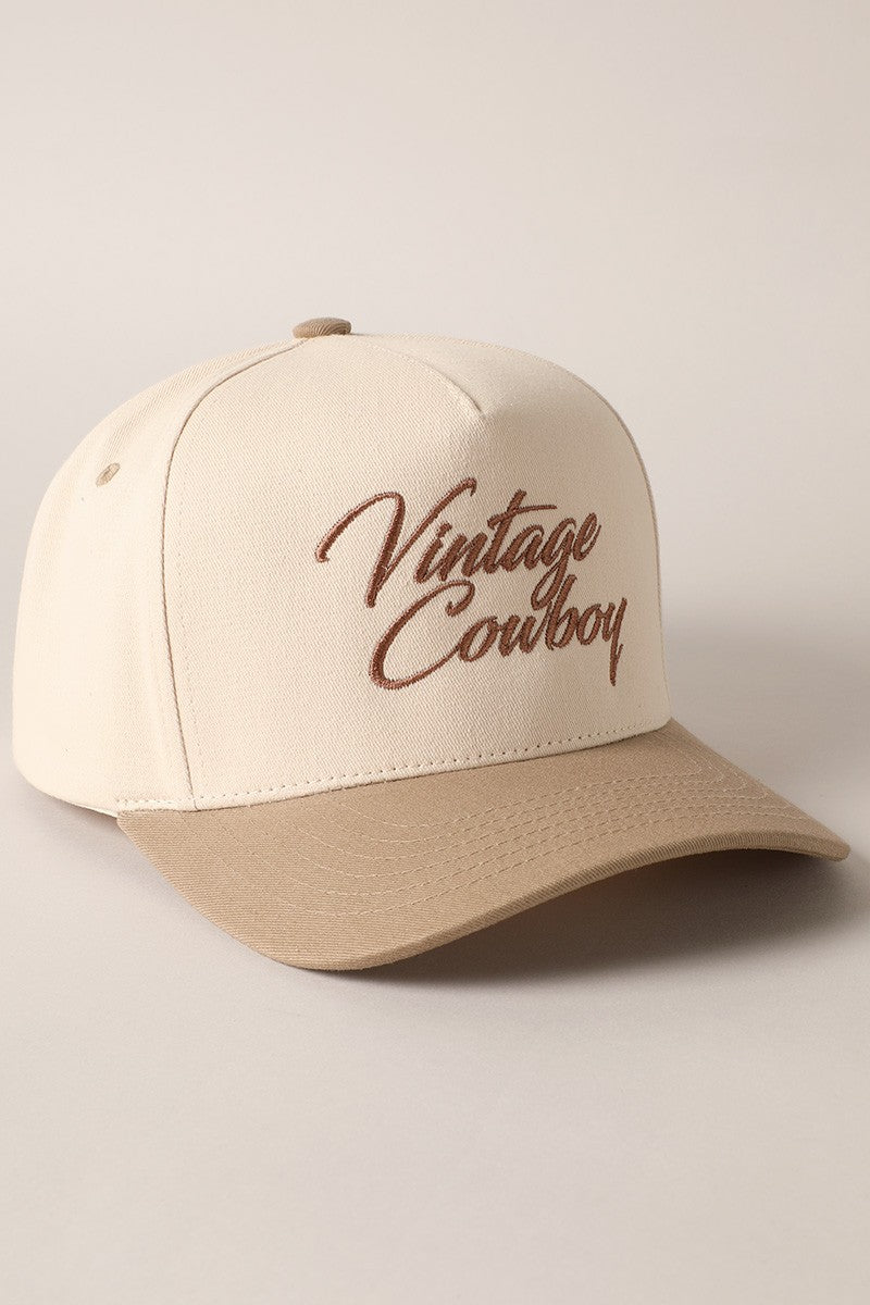 Vintage Cowboy Two Tone Cap