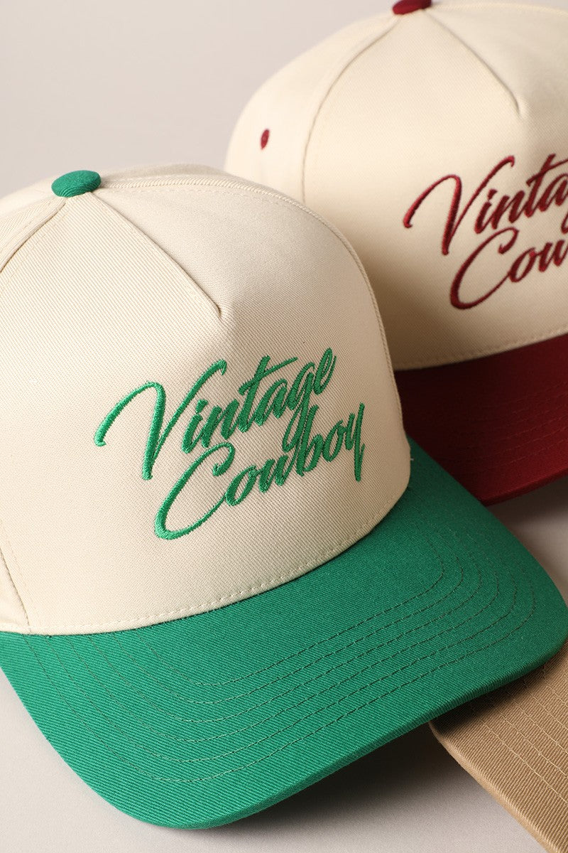 Vintage Cowboy Two Tone Cap