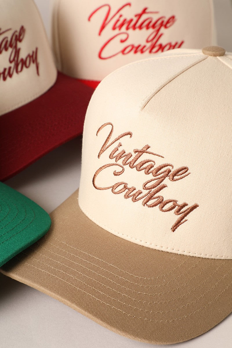 Vintage Cowboy Two Tone Cap