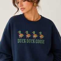Duck Duck Goose Graphic Oversized Sweatshirt – Navy