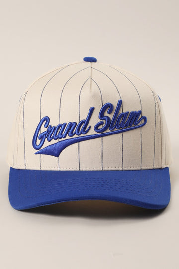 Grand Slam Pinstripe Embroidered Trucker Hat