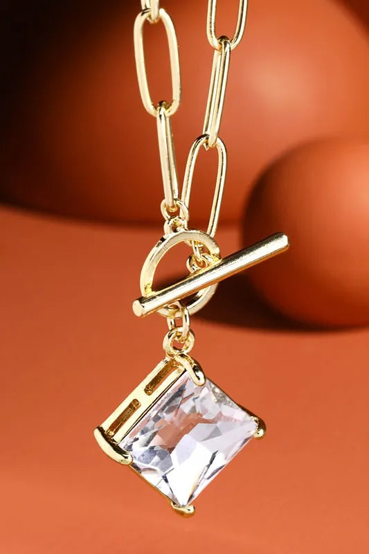 Link Chain Crystal Necklace
