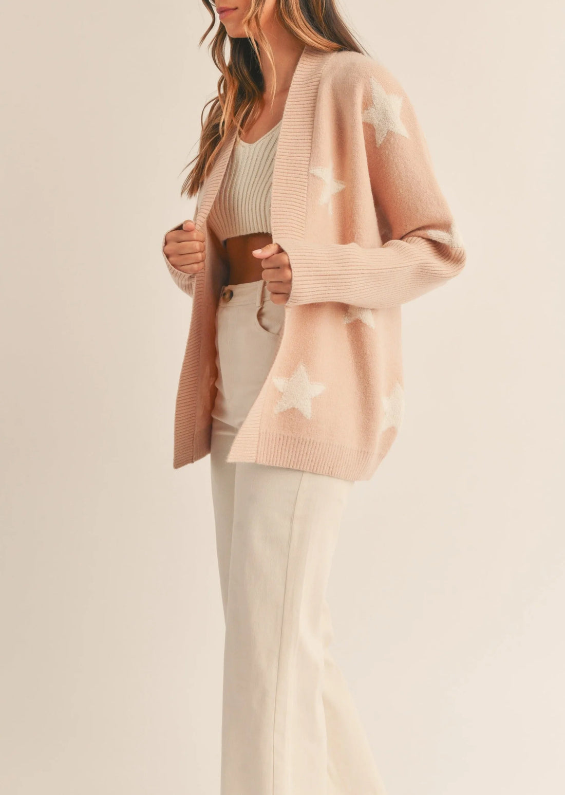 Star Open Knit Sweater Cardigan