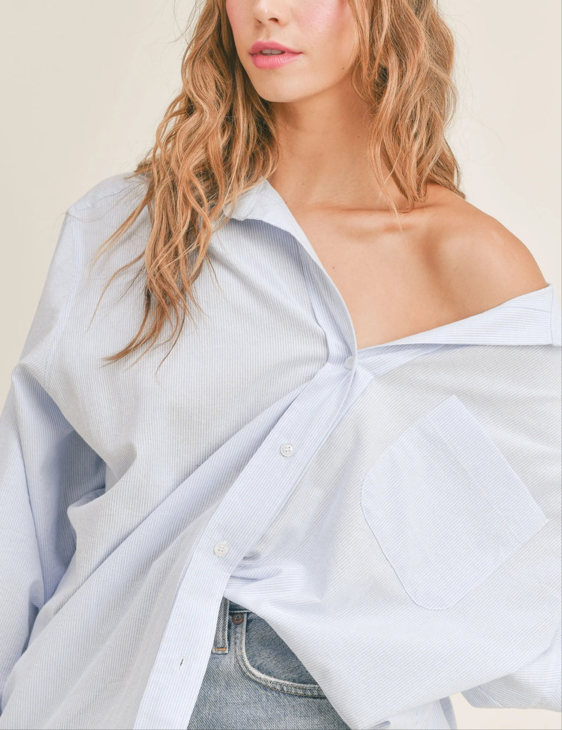 Oversized Stripe Button Down Shirt