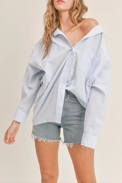 Oversized Stripe Button Down Shirt