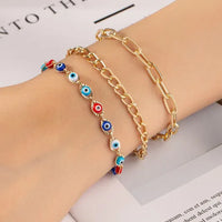 Evil Eye Chain Bracelet Set
