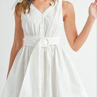 Sleeveless Shoulder Tie Mini Dress