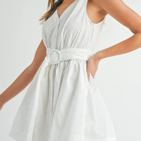 Sleeveless Shoulder Tie Mini Dress